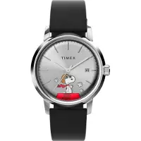 Timex Analoog horloge 'Marlin Automatic x Peanuts Snoopy Flying Ace' bruin / rood / zwart / zilver