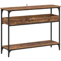 vidaXL Wandtafel Oud hout 100 x 29 x 75 cm Bewerkt hout