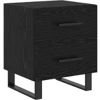 vidaXL Nachtkastje Zwart Eiken 40 x 35 x 47,5 cm Bewerkt hout
