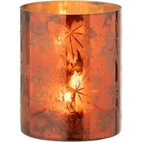 J-Line windlicht - glas - roestbruin - large