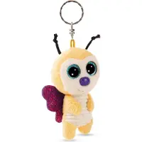 Nici Sleutelhanger GLUBSCHIS Vlinder Zonneschijn Lou 9cm - geel - Pluche metgezel voor rugzak of tas, knuffelige hanger met metalen ring voor sleutelhanger & sleutelhouder | 61842