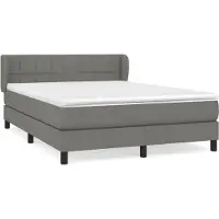Syfax Boxspring met matras stof donkergrijs 140x200 cm