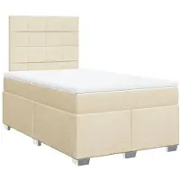 vidaXL Boxspring met matras stof crèmekleurig 120x190 cm
