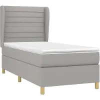 Syfax Boxspring met matras stof lichtgrijs 90x200 cm