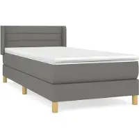 Syfax Boxspring met matras stof donkergrijs 90x200 cm