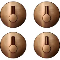 EAVY - Set van 4 Zelfklevende handdoekhaakjes RVS - handdoekhouder - wandhaak - plakhaak - Geborsteld Koper
