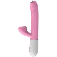 Power Escorts - Up & Down Silicone Air sucking Licking G Spot Stimulator - 7 Functions - Heat Funktie