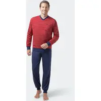 Hajo Rode heren pyjama strepen | Maat 60