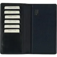 Brepols Agenda 2026 + lederden omslag - 6-talig - A6 agenda - liggend - Leder - MGPcards - 18.5 x 9.5 cm - Navy & Blauw