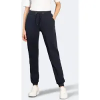 Hajo Comfortabele dames vrijetijdsbroek met boorden blauw | Maat 48