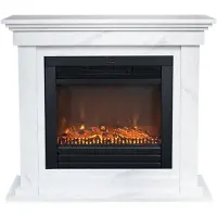 Xaralyn Elektrische haard - Flex ELU-ML - marmerlook - 1400 Watt verwarming - met afstandsbediening - haardombouw inclusief inbouwhaard - schouw