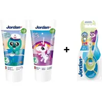 Jordan 2 x Tandpasta Baby's & Tandenborstel Bijtring – Step 1 Baby 0-2 jaar