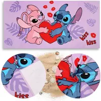 Sarcia.eu DISNEY Stitch Angel SNELDROGENDE Strandlaken, badlaken voor kinderen KATOEN 70x140 cm OEKO-TEX
