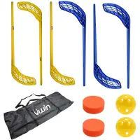 Uwin hockey set plastic - speelplezier voor kinderen - multicolor.