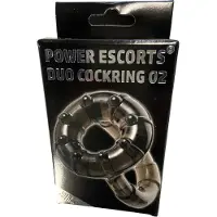 Power Escorts - Duo Cockring 02 - Penis & Balzak - Flexibel - BR74 - Zwart