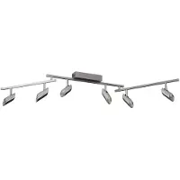 Brilliant LED plafondspot Risell, lengte 142 cm, aluminiumkleurig dimbaar, alu / grijs / zink, Woon-/ Eetkamer, Aluminium, Modern, LED plafondlamp
