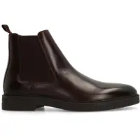 Manfield Bruine leren chelsea boots | Maat 45