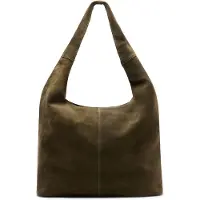 Manfield Donkergroene suède shopper | Maat Onesize