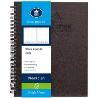 Ryam | Bureau agenda | Weekplan Wire-O Wit NL Eco | 2026 | Spiraal | 170 mm x 220 | 14 mnd | Zwart |