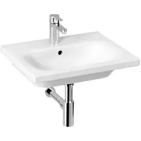 Jika Mio-N - Wastafel 55x45 cm, met overloop, met kraangat, Perla, wit H8127121001041