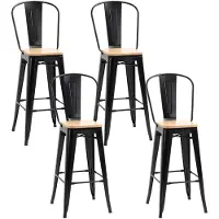 HOMCOM -Barkruk-45x44x118cm-Metaal-Zwart