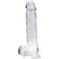 Power Escorts Realistische Dildo met Ballen – Transparant – 24 cm Inbrengbaar – N12188 - 9 Inch