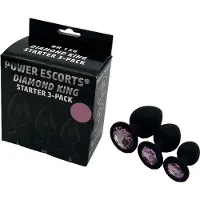 Power Escorts 3-Pack Silicone Plug set Zwart Met Roze Steen – BR136
