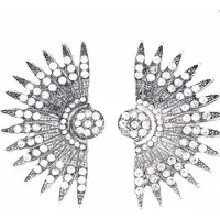 Charme Bijoux Oorbellen- Waaier- Zilverkleur- metaal- Zilverkleur-