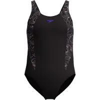 Speedo Hyperboom Splice Swimsuit Zwart 7-8 Years Meisje