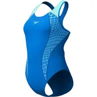 Speedo Placement Laneback Swimsuit Zwart UK 34 Vrouw