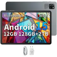 Blackview Tab 60 WiFi Android 14 Tablet - 12GB+128GB(1TB Externe SD) - 10.1'' HD+ Display - 5100mAh Batterij - Dubbele boxluidsprekers Grijs
