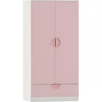 En.casa Kinderkast Sandnes kledingkast 123x60x40 cm wit en roze []