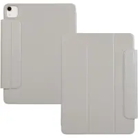 Lunso Geschikt voor iPad Air 13 inch (2024/2025) - Tri-Fold Bookcase hoes - Lichtgrijs