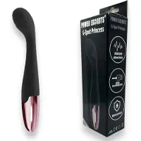 Power Escorts G Spot Princess Buigzame Vibrator - 18 Cm Silicone Zwart