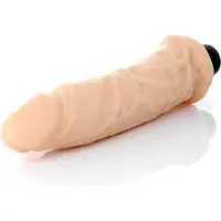 Power Escorts - Realistische vibrator - Cyberleer - Extra gewoon flexibel materiaal - Beige - 19 Cm