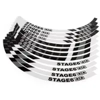 Stage6 Set van witte wielstickers voor scooters, 12 inch, merk