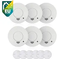 Smartwares Rookmelderset - 6x Rookmelder FSM-11510 – Inclusief 5 jarige batterij – Inclusief 6x FOT-14001 Universele bevestigingsset - Multipack