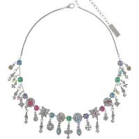 Behave – Bedelketting – Zilverkleur – Multicolor kristallen – bohemian