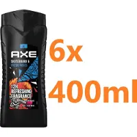 Axe Douchegel Skateboard Fresh Rose - 6x 400ml - Voordeelverpakking