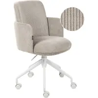 Beliani DRYDEN - Bureaustoel - Taupe - Corduroy