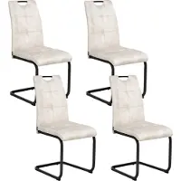 Beliani CISCO - Eetkamerstoel set van 4 - Lichtbeige - Polyester