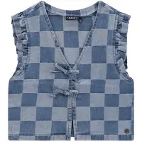 Like Flo denim gilet blauw Meisjes Katoen V-hals Ruit - maat 158/164