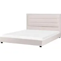 Beliani ROUEN - Bed - Lichtbeige - 180 x 200 cm - Polyester