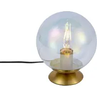 QAZQA Art deco tafellamp messing met smoke regenboog glas - Pallon