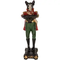 Clayre & Eef Kandelaar Hond 18x11x35 cm Zwart Kunststof