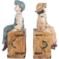 Clayre & Eef Boekensteunen Set van 2 Kinderen 19x10x22 cm Bruin Kunststof