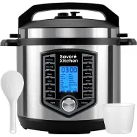 Savoré Kitchen Pressure Cooker – 6L – PFAS Vrij – Snelkookpan, Rijstkoker, Slowcooker, Stomer & Sous-vide in één – Multicooker