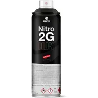 Montana Colors MTN Nitro 2G Mat Zwarte Spuitbus - 500ml, extreem hoge dekkracht