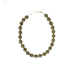 Manfield Olijfgroene kralenketting | Maat adult