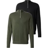 Jack & Jones Trui 'JJEEMIL' olijfgroen / zwart